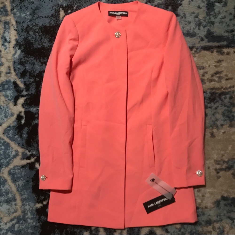 Karl Lagerfeld Coral Pink Jacket NEW TAGS Size 2